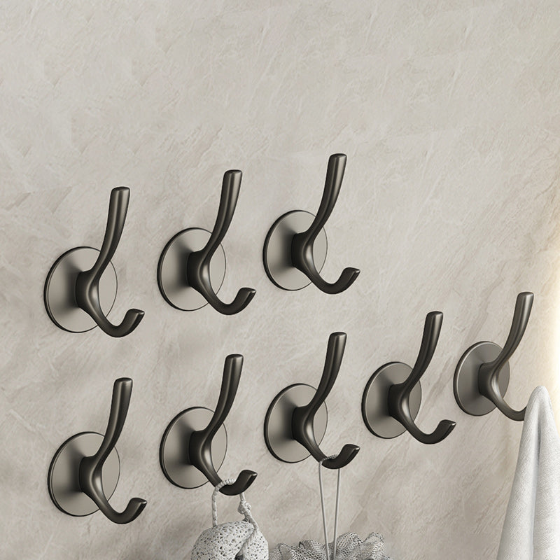 10 Piece Bathroom Accessory Set Modern Matte Grey Robe Hooks 8 Piece Set Clearhalo 'Bathroom Hardware Sets' 'Bathroom Hardware' 'Bathroom Remodel & Bathroom Fixtures' 'bathroom_hardware_sets' 'Home Improvement' 'home_improvement' 'home_improvement_bathroom_hardware_sets' 7160096