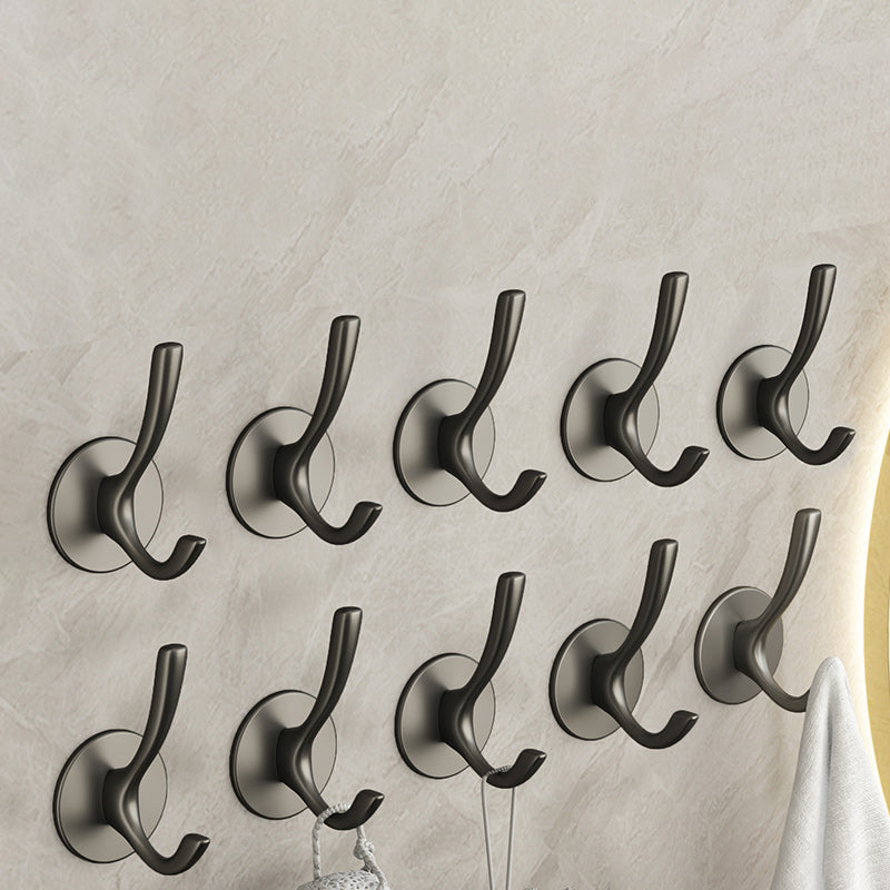 10 Piece Bathroom Accessory Set Modern Matte Grey Robe Hooks 10 Piece Set Clearhalo 'Bathroom Hardware Sets' 'Bathroom Hardware' 'Bathroom Remodel & Bathroom Fixtures' 'bathroom_hardware_sets' 'Home Improvement' 'home_improvement' 'home_improvement_bathroom_hardware_sets' 7160098