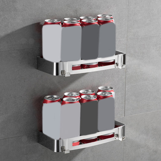 Contemporary 2/3-Piece Bathroom Accessory Set Geometric Bath Shelf in Stainless Steel Clearhalo 'Bathroom Hardware Sets' 'Bathroom Hardware' 'Bathroom Remodel & Bathroom Fixtures' 'bathroom_hardware_sets' 'Home Improvement' 'home_improvement' 'home_improvement_bathroom_hardware_sets' 7160128