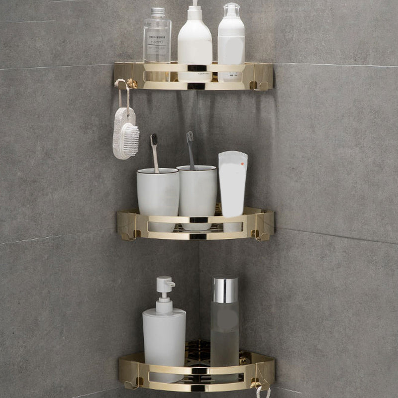 Contemporary 2/3-Piece Bathroom Accessory Set Geometric Bath Shelf in Stainless Steel Gold 3 Piece Set Triangle Clearhalo 'Bathroom Hardware Sets' 'Bathroom Hardware' 'Bathroom Remodel & Bathroom Fixtures' 'bathroom_hardware_sets' 'Home Improvement' 'home_improvement' 'home_improvement_bathroom_hardware_sets' 7160133