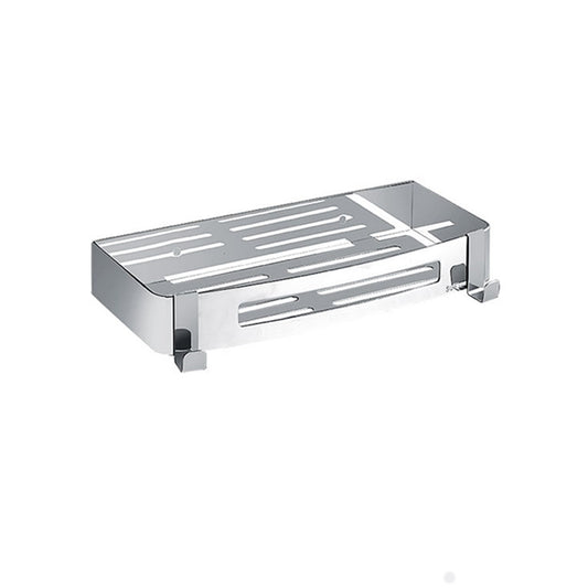 Contemporary 2/3-Piece Bathroom Accessory Set Geometric Bath Shelf in Stainless Steel Clearhalo 'Bathroom Hardware Sets' 'Bathroom Hardware' 'Bathroom Remodel & Bathroom Fixtures' 'bathroom_hardware_sets' 'Home Improvement' 'home_improvement' 'home_improvement_bathroom_hardware_sets' 7160146
