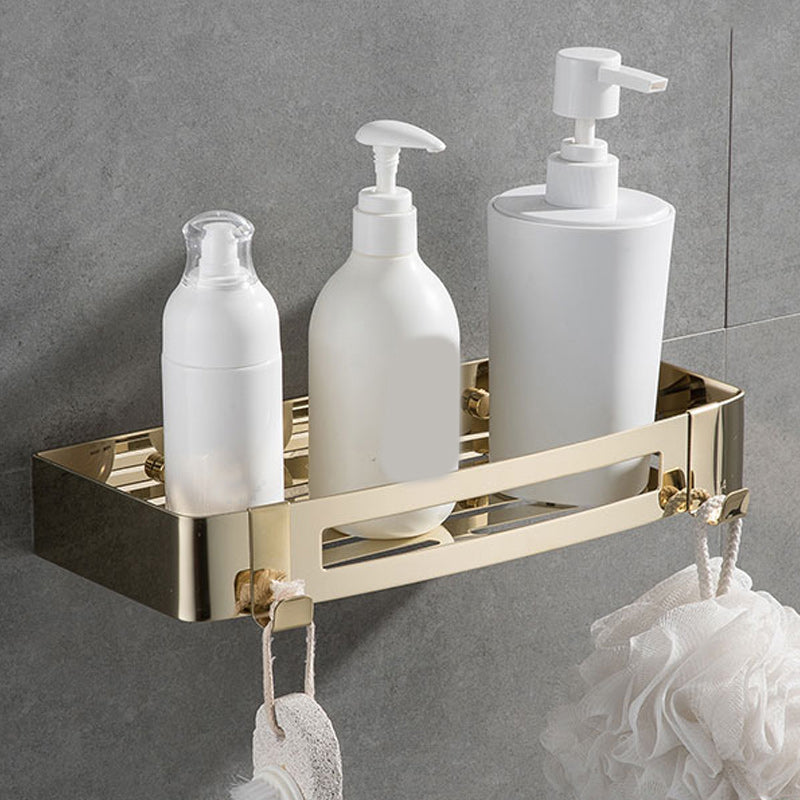 Contemporary 2/3-Piece Bathroom Accessory Set Geometric Bath Shelf in Stainless Steel Gold 1 Piece Rectangle Clearhalo 'Bathroom Hardware Sets' 'Bathroom Hardware' 'Bathroom Remodel & Bathroom Fixtures' 'bathroom_hardware_sets' 'Home Improvement' 'home_improvement' 'home_improvement_bathroom_hardware_sets' 7160156