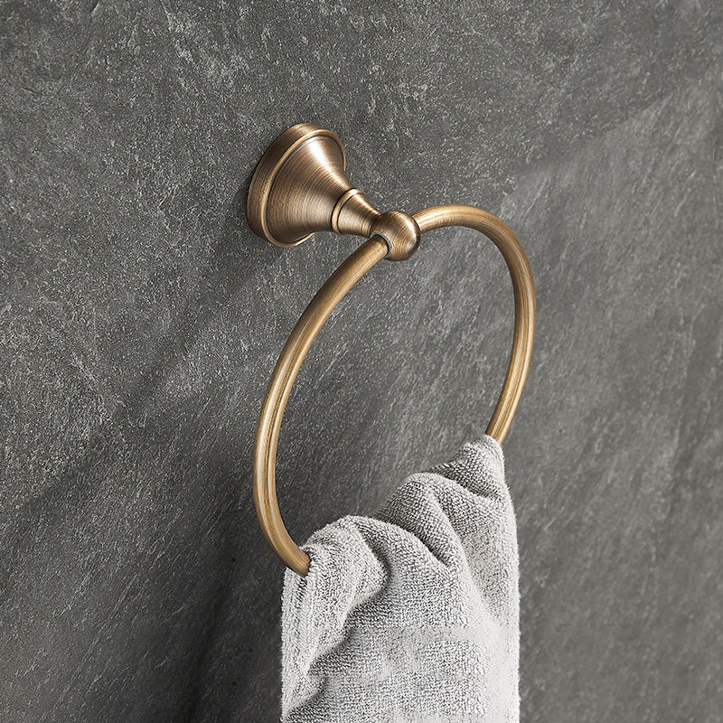 Vintage Bronze Bathroom Set Traditional Bathroom Accessory as Individual or as a Set Towel Ring Clearhalo 'Bathroom Hardware Sets' 'Bathroom Hardware' 'Bathroom Remodel & Bathroom Fixtures' 'bathroom_hardware_sets' 'Home Improvement' 'home_improvement' 'home_improvement_bathroom_hardware_sets' 7160165