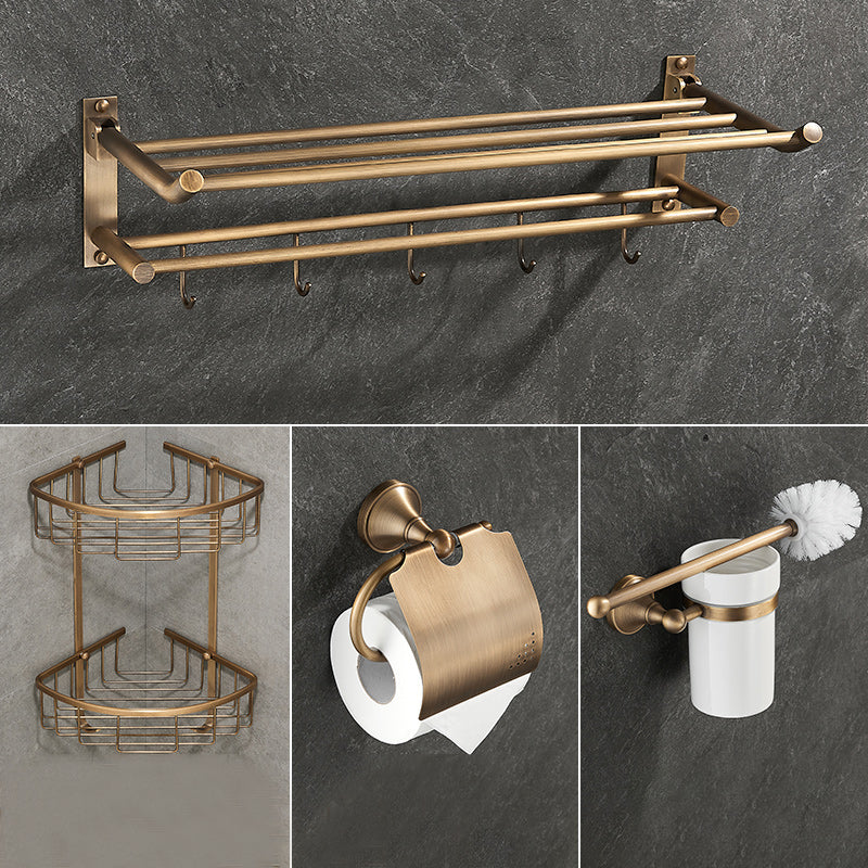 Vintage Bronze Bathroom Set Traditional Bathroom Accessory as Individual or as a Set 4-Piece Set Clearhalo 'Bathroom Hardware Sets' 'Bathroom Hardware' 'Bathroom Remodel & Bathroom Fixtures' 'bathroom_hardware_sets' 'Home Improvement' 'home_improvement' 'home_improvement_bathroom_hardware_sets' 7160177