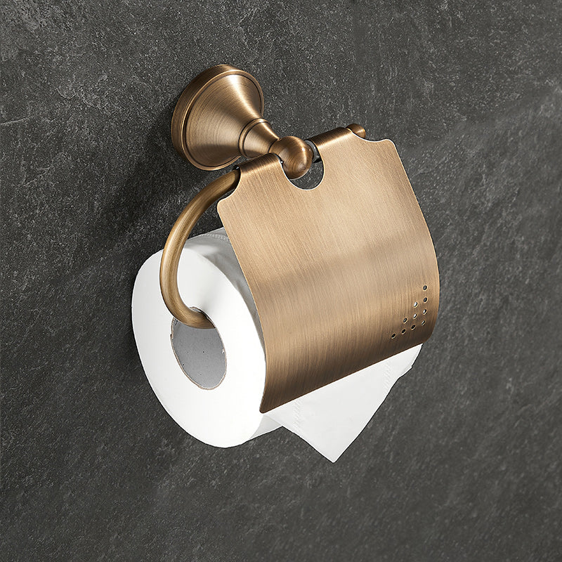 Vintage Bronze Bathroom Set Traditional Bathroom Accessory as Individual or as a Set Toilet Paper Holder (6"L) Clearhalo 'Bathroom Hardware Sets' 'Bathroom Hardware' 'Bathroom Remodel & Bathroom Fixtures' 'bathroom_hardware_sets' 'Home Improvement' 'home_improvement' 'home_improvement_bathroom_hardware_sets' 7160184