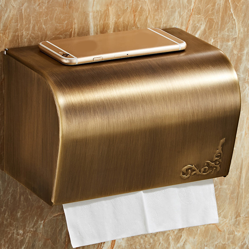 Vintage Bronze Bathroom Set Traditional Bathroom Accessory as Individual or as a Set Toilet Paper Holder (8"L) Clearhalo 'Bathroom Hardware Sets' 'Bathroom Hardware' 'Bathroom Remodel & Bathroom Fixtures' 'bathroom_hardware_sets' 'Home Improvement' 'home_improvement' 'home_improvement_bathroom_hardware_sets' 7160185