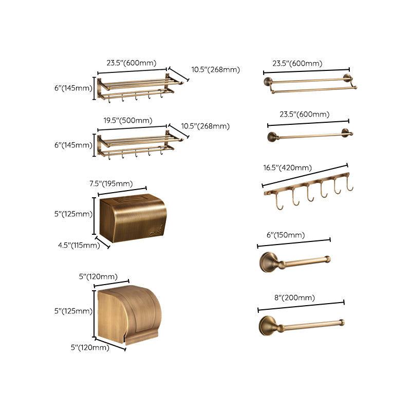 Vintage Bronze Bathroom Set Traditional Bathroom Accessory as Individual or as a Set Clearhalo 'Bathroom Hardware Sets' 'Bathroom Hardware' 'Bathroom Remodel & Bathroom Fixtures' 'bathroom_hardware_sets' 'Home Improvement' 'home_improvement' 'home_improvement_bathroom_hardware_sets' 7160188