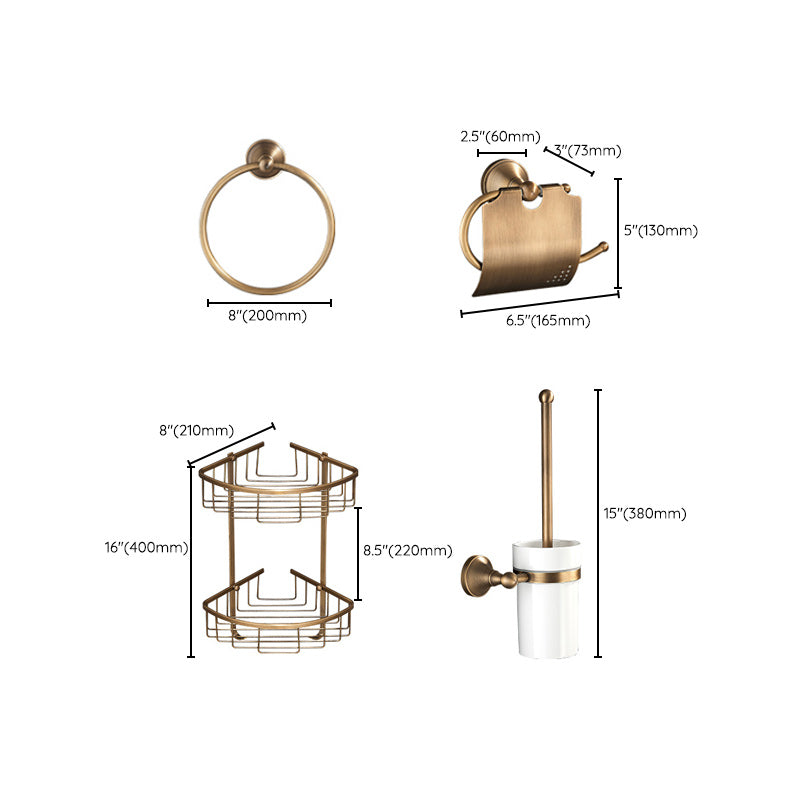 Vintage Bronze Bathroom Set Traditional Bathroom Accessory as Individual or as a Set Clearhalo 'Bathroom Hardware Sets' 'Bathroom Hardware' 'Bathroom Remodel & Bathroom Fixtures' 'bathroom_hardware_sets' 'Home Improvement' 'home_improvement' 'home_improvement_bathroom_hardware_sets' 7160189