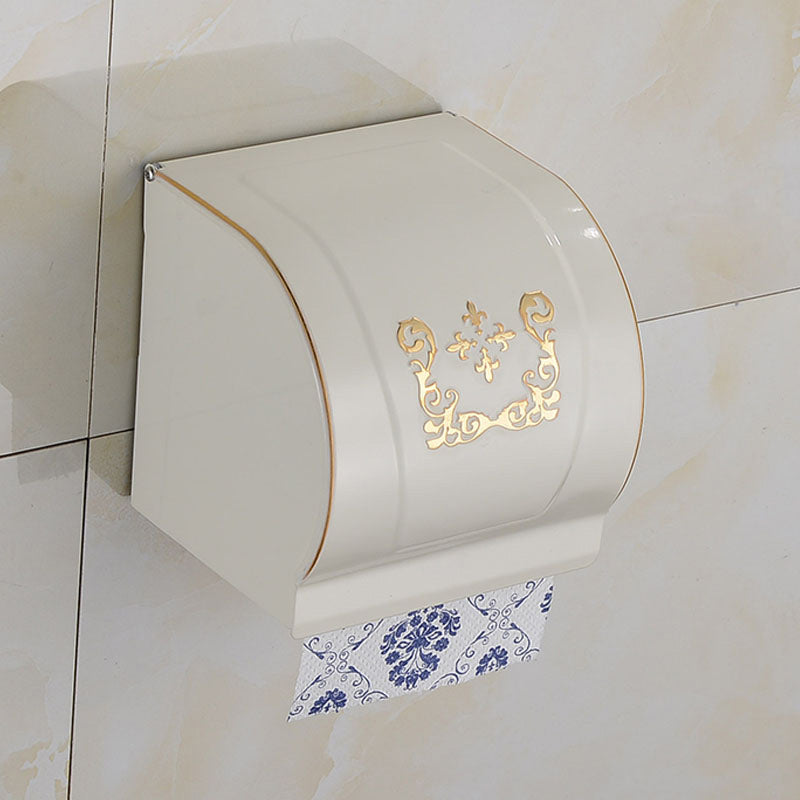 Vintage Bathroom Accessory Set Aluminum Paper Holder in White Clearhalo 'Bathroom Hardware Sets' 'Bathroom Hardware' 'Bathroom Remodel & Bathroom Fixtures' 'bathroom_hardware_sets' 'Home Improvement' 'home_improvement' 'home_improvement_bathroom_hardware_sets' 7160225