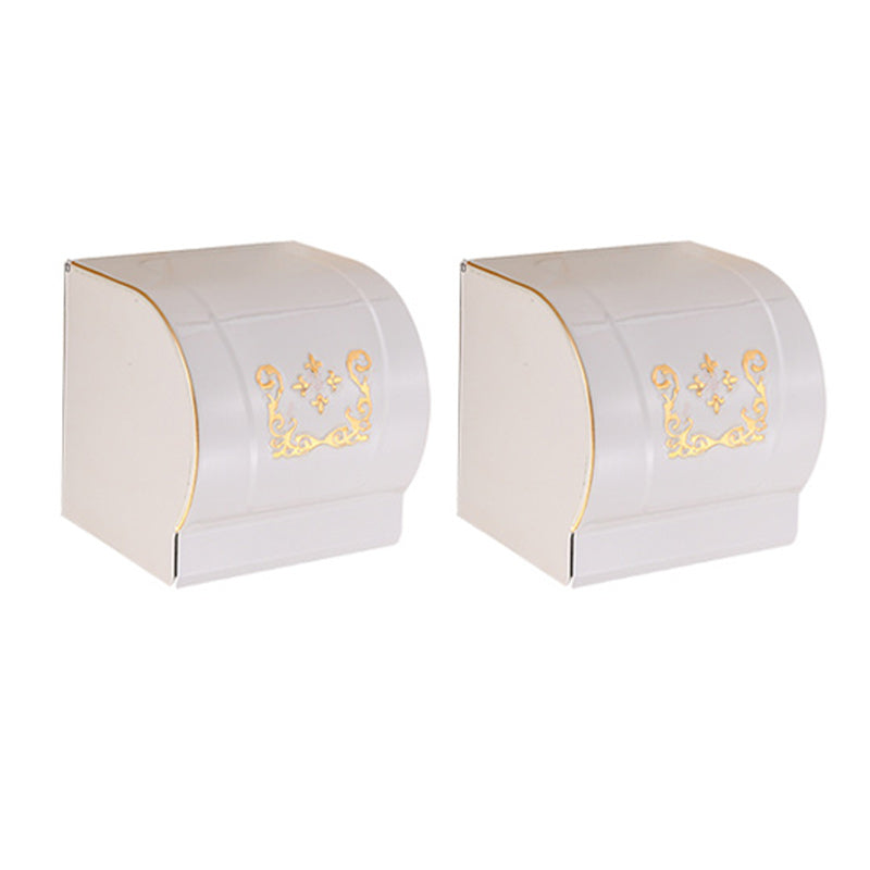 Vintage Bathroom Accessory Set Aluminum Paper Holder in White 2 Piece Set Paper Holder（4.7"L） Clearhalo 'Bathroom Hardware Sets' 'Bathroom Hardware' 'Bathroom Remodel & Bathroom Fixtures' 'bathroom_hardware_sets' 'Home Improvement' 'home_improvement' 'home_improvement_bathroom_hardware_sets' 7160228