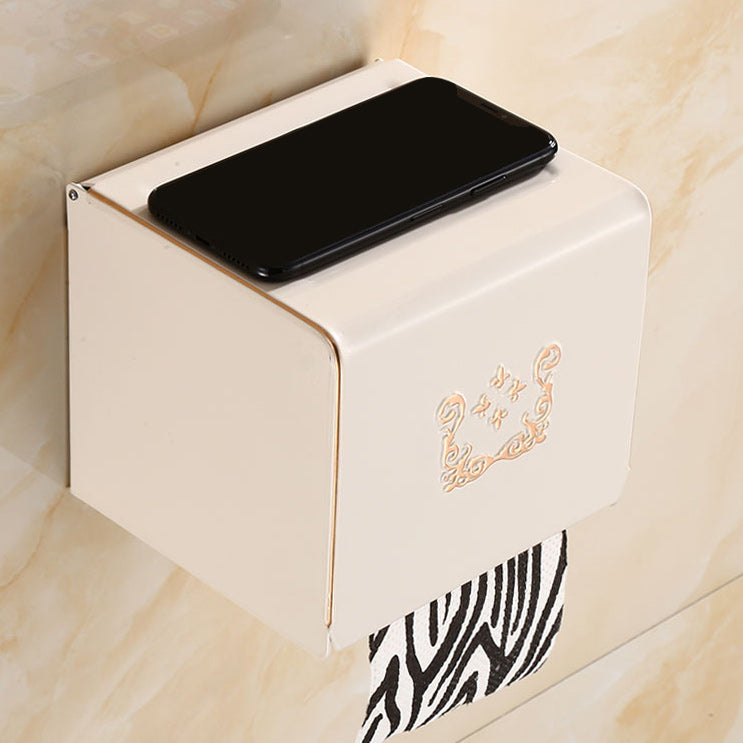 Vintage Bathroom Accessory Set Aluminum Paper Holder in White Clearhalo 'Bathroom Hardware Sets' 'Bathroom Hardware' 'Bathroom Remodel & Bathroom Fixtures' 'bathroom_hardware_sets' 'Home Improvement' 'home_improvement' 'home_improvement_bathroom_hardware_sets' 7160229