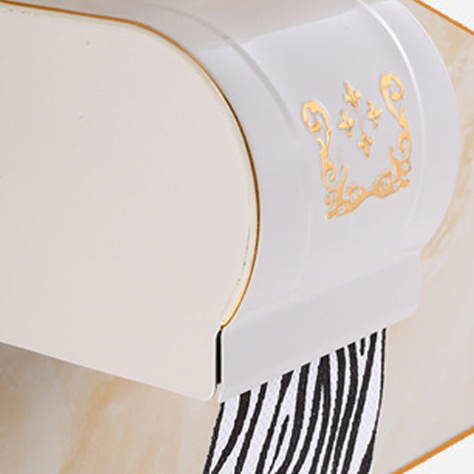 Vintage Bathroom Accessory Set Aluminum Paper Holder in White Clearhalo 'Bathroom Hardware Sets' 'Bathroom Hardware' 'Bathroom Remodel & Bathroom Fixtures' 'bathroom_hardware_sets' 'Home Improvement' 'home_improvement' 'home_improvement_bathroom_hardware_sets' 7160233