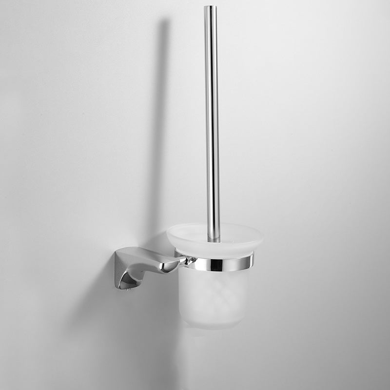 2 Piece Metal Bathroom Accessory Set Traditional Toilet Brush and Holder Set Silver 1 Piece Clearhalo 'Bathroom Hardware Sets' 'Bathroom Hardware' 'Bathroom Remodel & Bathroom Fixtures' 'bathroom_hardware_sets' 'Home Improvement' 'home_improvement' 'home_improvement_bathroom_hardware_sets' 7160238