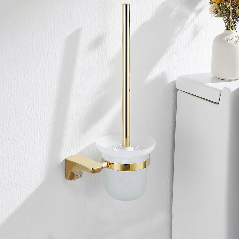 2 Piece Metal Bathroom Accessory Set Traditional Toilet Brush and Holder Set Gold 1 Piece Clearhalo 'Bathroom Hardware Sets' 'Bathroom Hardware' 'Bathroom Remodel & Bathroom Fixtures' 'bathroom_hardware_sets' 'Home Improvement' 'home_improvement' 'home_improvement_bathroom_hardware_sets' 7160239