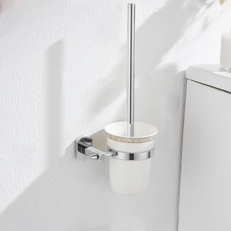 2 Piece Metal Bathroom Accessory Set Traditional Toilet Brush and Holder Set Light Silver 1 Piece Clearhalo 'Bathroom Hardware Sets' 'Bathroom Hardware' 'Bathroom Remodel & Bathroom Fixtures' 'bathroom_hardware_sets' 'Home Improvement' 'home_improvement' 'home_improvement_bathroom_hardware_sets' 7160242