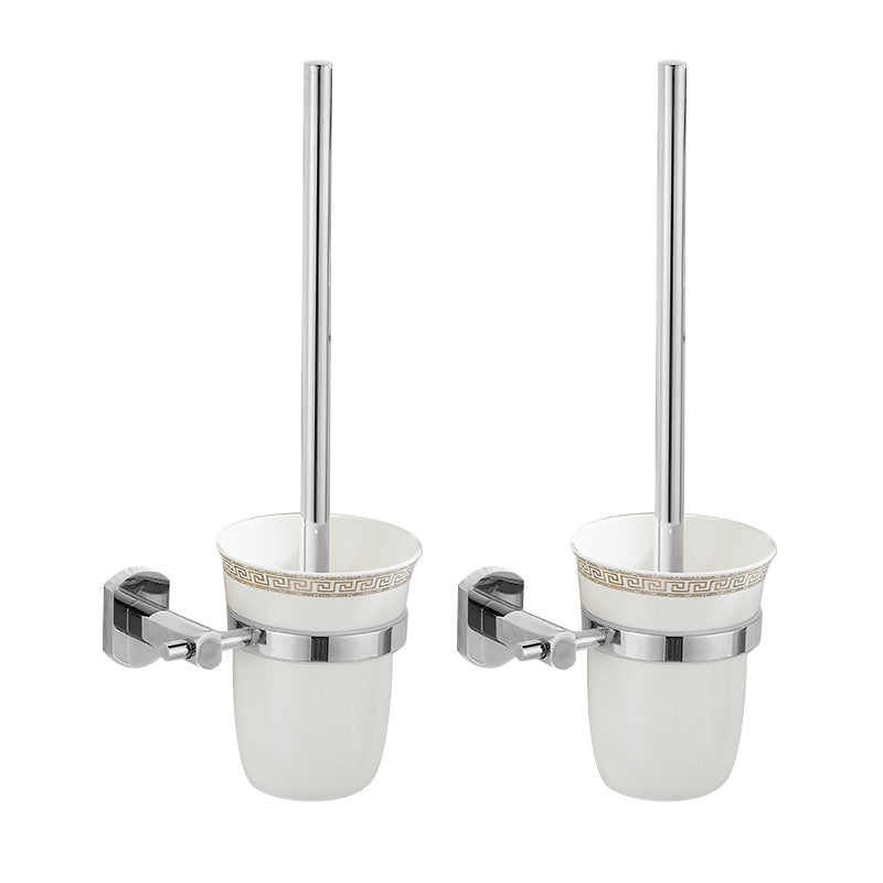 2 Piece Metal Bathroom Accessory Set Traditional Toilet Brush and Holder Set Light Silver 2 Piece Set Clearhalo 'Bathroom Hardware Sets' 'Bathroom Hardware' 'Bathroom Remodel & Bathroom Fixtures' 'bathroom_hardware_sets' 'Home Improvement' 'home_improvement' 'home_improvement_bathroom_hardware_sets' 7160249