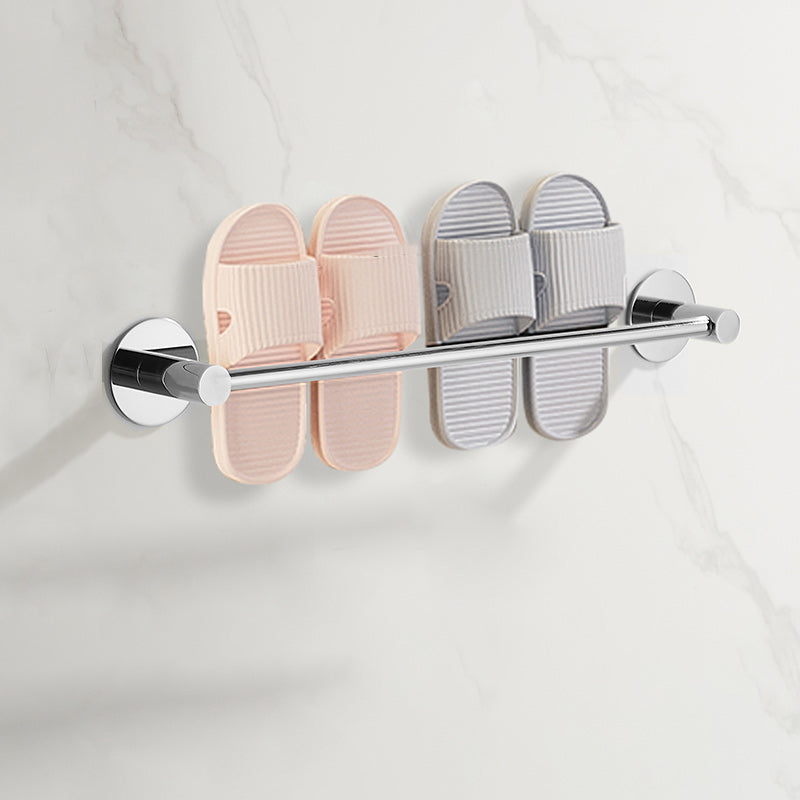 2 Piece Bathroom Hardware Set Modern Stainless-steel Slipper Rack Silver Slipper Rack (20"L) Clearhalo 'Bathroom Hardware Sets' 'Bathroom Hardware' 'Bathroom Remodel & Bathroom Fixtures' 'bathroom_hardware_sets' 'Home Improvement' 'home_improvement' 'home_improvement_bathroom_hardware_sets' 7160257