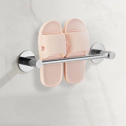 2 Piece Bathroom Hardware Set Modern Stainless-steel Slipper Rack Silver Slipper Rack (12“L) Clearhalo 'Bathroom Hardware Sets' 'Bathroom Hardware' 'Bathroom Remodel & Bathroom Fixtures' 'bathroom_hardware_sets' 'Home Improvement' 'home_improvement' 'home_improvement_bathroom_hardware_sets' 7160258