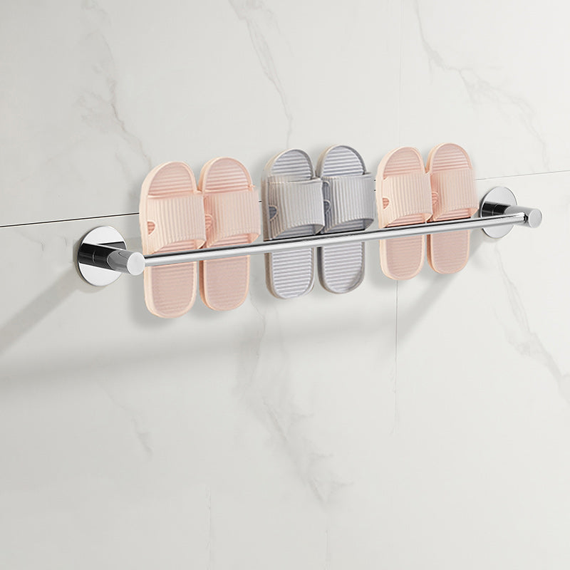 2 Piece Bathroom Hardware Set Modern Stainless-steel Slipper Rack Silver Slipper Rack (27“L) Clearhalo 'Bathroom Hardware Sets' 'Bathroom Hardware' 'Bathroom Remodel & Bathroom Fixtures' 'bathroom_hardware_sets' 'Home Improvement' 'home_improvement' 'home_improvement_bathroom_hardware_sets' 7160260