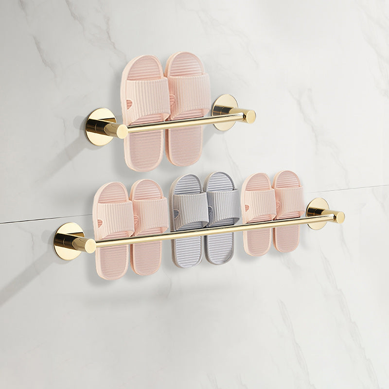 2 Piece Bathroom Hardware Set Modern Stainless-steel Slipper Rack Gold Slipper Rack (12"L + 28"L) Clearhalo 'Bathroom Hardware Sets' 'Bathroom Hardware' 'Bathroom Remodel & Bathroom Fixtures' 'bathroom_hardware_sets' 'Home Improvement' 'home_improvement' 'home_improvement_bathroom_hardware_sets' 7160276