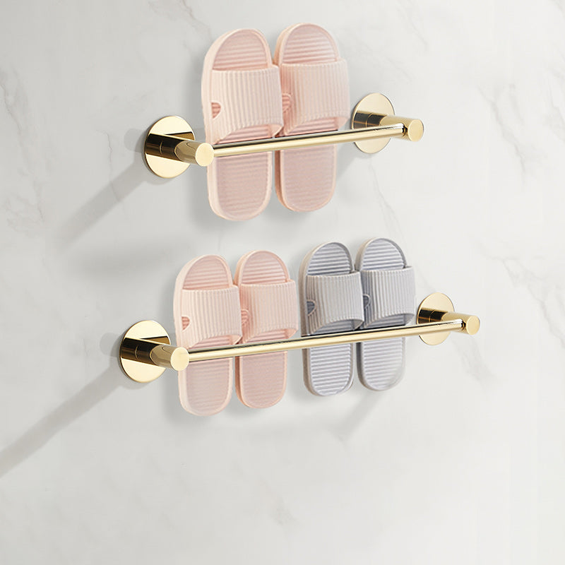 2 Piece Bathroom Hardware Set Modern Stainless-steel Slipper Rack Gold Slipper Rack (12"L + 20"L) Clearhalo 'Bathroom Hardware Sets' 'Bathroom Hardware' 'Bathroom Remodel & Bathroom Fixtures' 'bathroom_hardware_sets' 'Home Improvement' 'home_improvement' 'home_improvement_bathroom_hardware_sets' 7160277