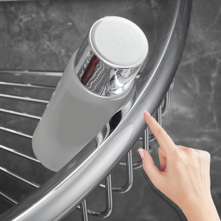 2 Piece Brass Modern Bathroom Hardware Set Bath Shelf in Polished Silver Clearhalo 'Bathroom Hardware Sets' 'Bathroom Hardware' 'Bathroom Remodel & Bathroom Fixtures' 'bathroom_hardware_sets' 'Home Improvement' 'home_improvement' 'home_improvement_bathroom_hardware_sets' 7160289