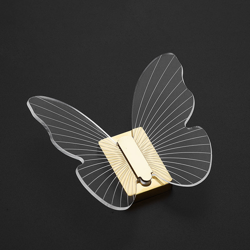 Modern Brass Bathroom Accessory Set Acrylic Butterfly Themed Robe Hooks Gold 1 Piece Clearhalo 'Bathroom Hardware Sets' 'Bathroom Hardware' 'Bathroom Remodel & Bathroom Fixtures' 'bathroom_hardware_sets' 'Home Improvement' 'home_improvement' 'home_improvement_bathroom_hardware_sets' 7160298