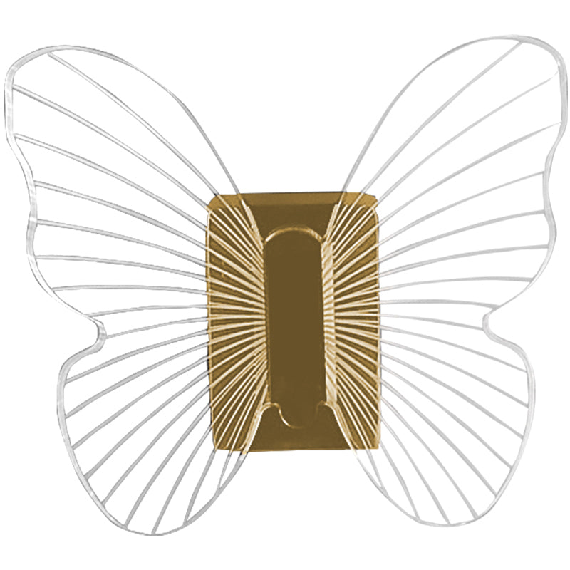 Modern Brass Bathroom Accessory Set Acrylic Butterfly Themed Robe Hooks Clearhalo 'Bathroom Hardware Sets' 'Bathroom Hardware' 'Bathroom Remodel & Bathroom Fixtures' 'bathroom_hardware_sets' 'Home Improvement' 'home_improvement' 'home_improvement_bathroom_hardware_sets' 7160303