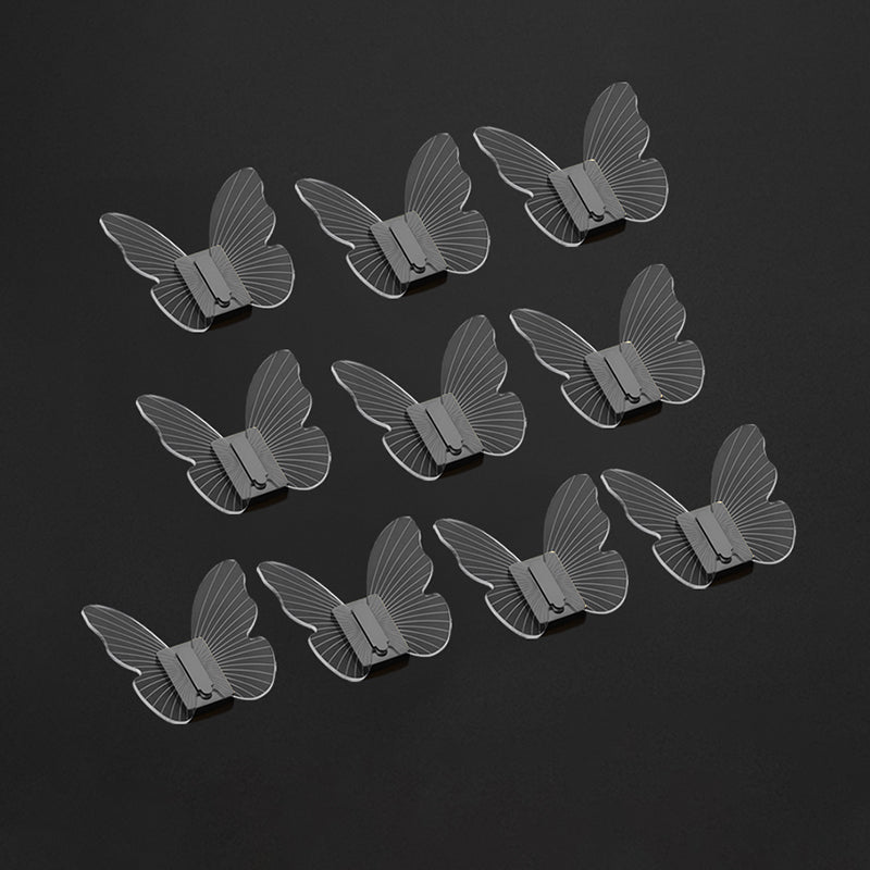 Modern Brass Bathroom Accessory Set Acrylic Butterfly Themed Robe Hooks Black 10 Piece Set Clearhalo 'Bathroom Hardware Sets' 'Bathroom Hardware' 'Bathroom Remodel & Bathroom Fixtures' 'bathroom_hardware_sets' 'Home Improvement' 'home_improvement' 'home_improvement_bathroom_hardware_sets' 7160304