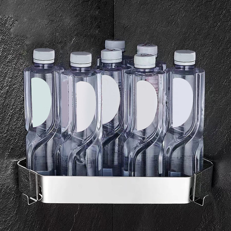 2-Piece Stainless Steel Bathroom Accessory Set 11.8" W Triangle Bath Shelf Clearhalo 'Bathroom Hardware Sets' 'Bathroom Hardware' 'Bathroom Remodel & Bathroom Fixtures' 'bathroom_hardware_sets' 'Home Improvement' 'home_improvement' 'home_improvement_bathroom_hardware_sets' 7160324