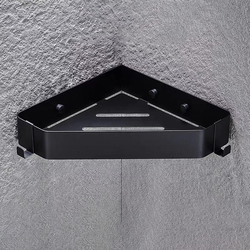 2-Piece Stainless Steel Bathroom Accessory Set 11.8" W Triangle Bath Shelf Black 1 Piece Clearhalo 'Bathroom Hardware Sets' 'Bathroom Hardware' 'Bathroom Remodel & Bathroom Fixtures' 'bathroom_hardware_sets' 'Home Improvement' 'home_improvement' 'home_improvement_bathroom_hardware_sets' 7160325