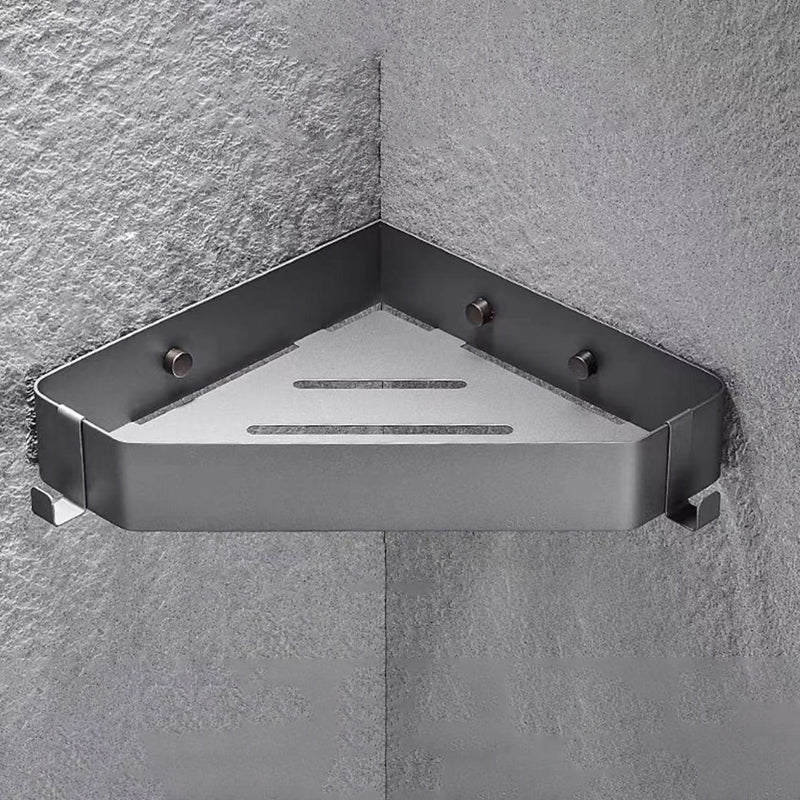 2-Piece Stainless Steel Bathroom Accessory Set 11.8" W Triangle Bath Shelf Grey 1 Piece Clearhalo 'Bathroom Hardware Sets' 'Bathroom Hardware' 'Bathroom Remodel & Bathroom Fixtures' 'bathroom_hardware_sets' 'Home Improvement' 'home_improvement' 'home_improvement_bathroom_hardware_sets' 7160329