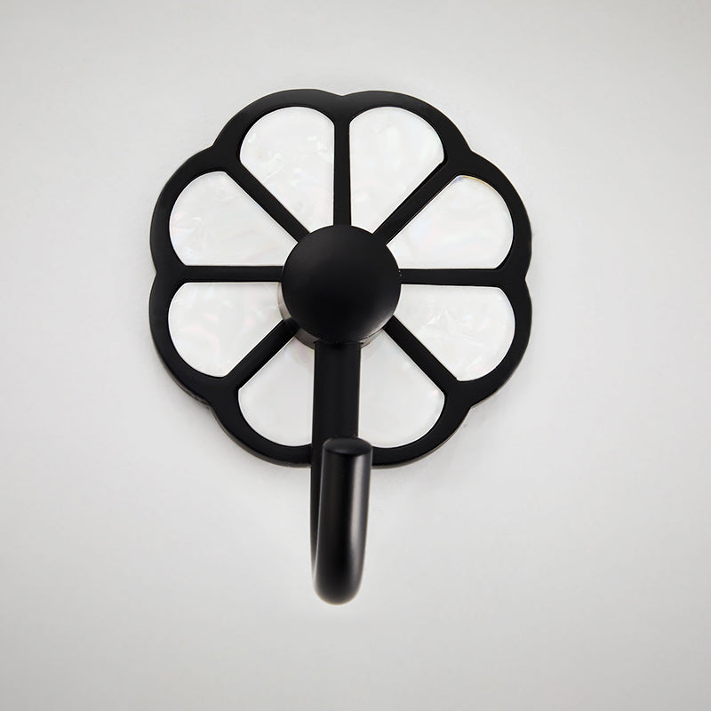 Polished 10 Piece Bathroom Accessory Set Metal Corrosion-resistant Robe Hook Black 1 Piece Clearhalo 'Bathroom Hardware Sets' 'Bathroom Hardware' 'Bathroom Remodel & Bathroom Fixtures' 'bathroom_hardware_sets' 'Home Improvement' 'home_improvement' 'home_improvement_bathroom_hardware_sets' 7160370