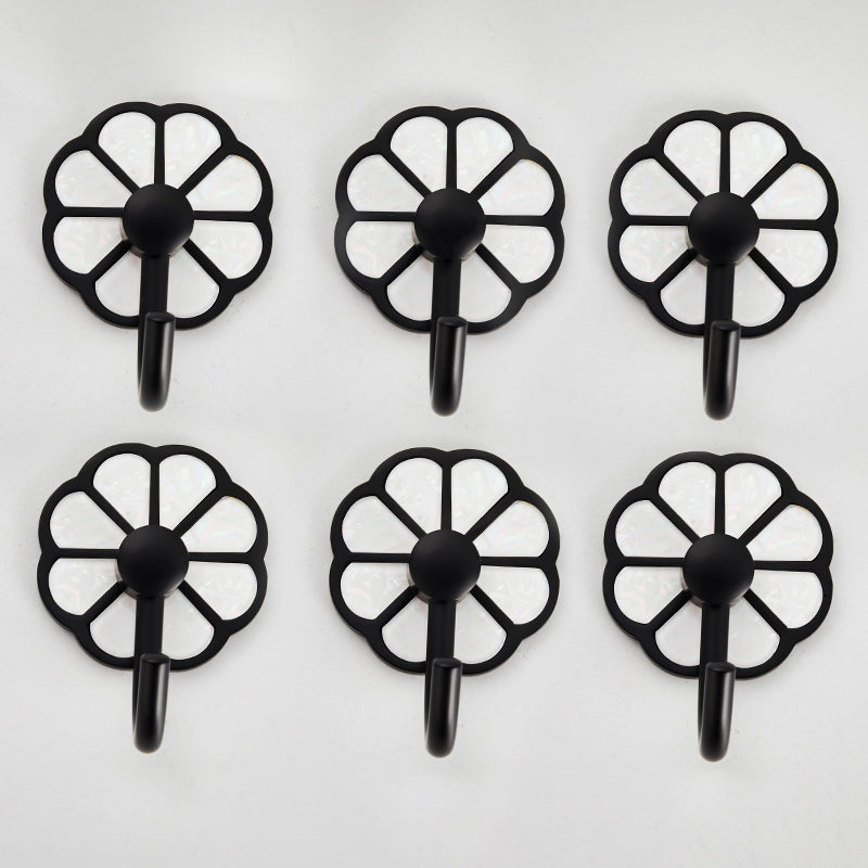 Polished 10 Piece Bathroom Accessory Set Metal Corrosion-resistant Robe Hook Black 6 Piece Set Clearhalo 'Bathroom Hardware Sets' 'Bathroom Hardware' 'Bathroom Remodel & Bathroom Fixtures' 'bathroom_hardware_sets' 'Home Improvement' 'home_improvement' 'home_improvement_bathroom_hardware_sets' 7160375