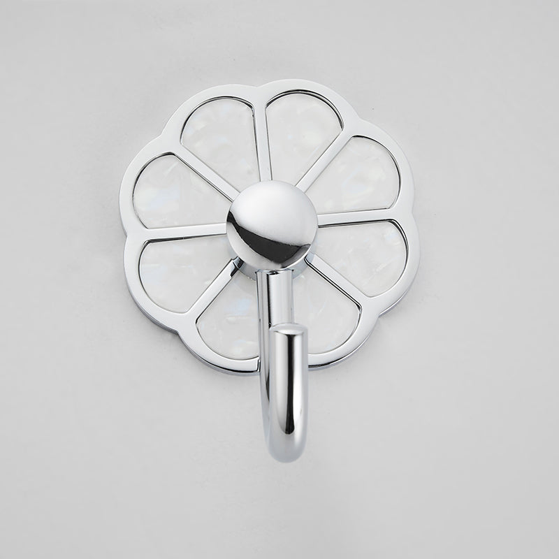 Polished 10 Piece Bathroom Accessory Set Metal Corrosion-resistant Robe Hook Silver 1 Piece Clearhalo 'Bathroom Hardware Sets' 'Bathroom Hardware' 'Bathroom Remodel & Bathroom Fixtures' 'bathroom_hardware_sets' 'Home Improvement' 'home_improvement' 'home_improvement_bathroom_hardware_sets' 7160379