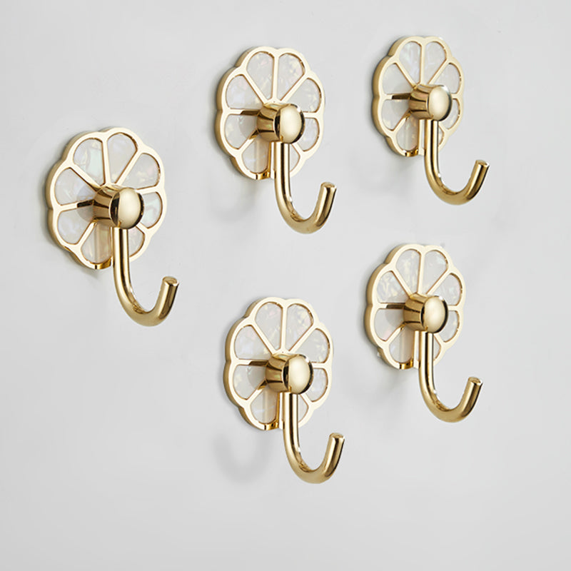 Polished 10 Piece Bathroom Accessory Set Metal Corrosion-resistant Robe Hook Gold 5 Piece Set Clearhalo 'Bathroom Hardware Sets' 'Bathroom Hardware' 'Bathroom Remodel & Bathroom Fixtures' 'bathroom_hardware_sets' 'Home Improvement' 'home_improvement' 'home_improvement_bathroom_hardware_sets' 7160388