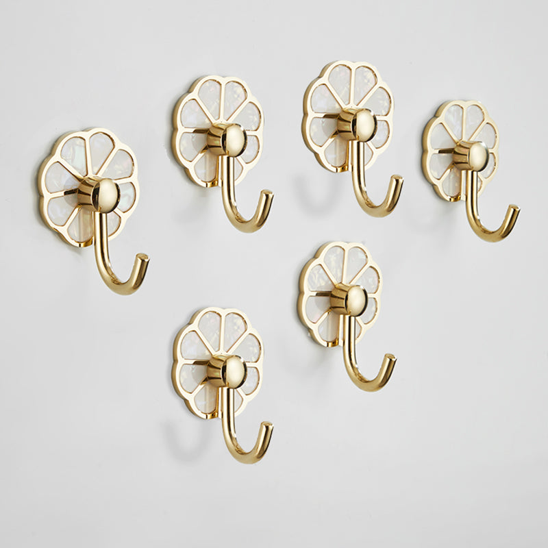 Polished 10 Piece Bathroom Accessory Set Metal Corrosion-resistant Robe Hook Gold 6 Piece Set Clearhalo 'Bathroom Hardware Sets' 'Bathroom Hardware' 'Bathroom Remodel & Bathroom Fixtures' 'bathroom_hardware_sets' 'Home Improvement' 'home_improvement' 'home_improvement_bathroom_hardware_sets' 7160389