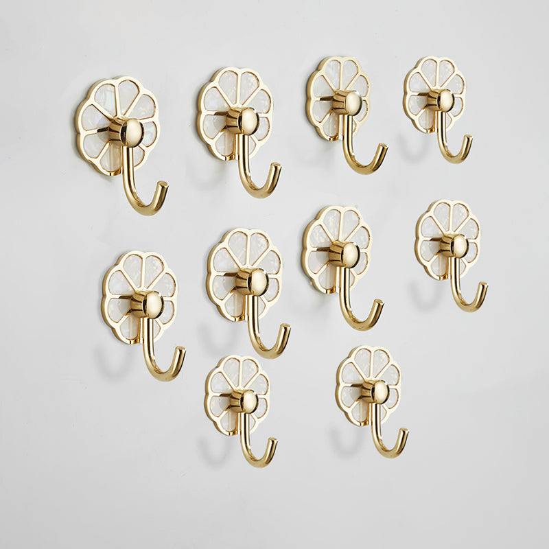Polished 10 Piece Bathroom Accessory Set Metal Corrosion-resistant Robe Hook Gold 10 Piece Set Clearhalo 'Bathroom Hardware Sets' 'Bathroom Hardware' 'Bathroom Remodel & Bathroom Fixtures' 'bathroom_hardware_sets' 'Home Improvement' 'home_improvement' 'home_improvement_bathroom_hardware_sets' 7160390