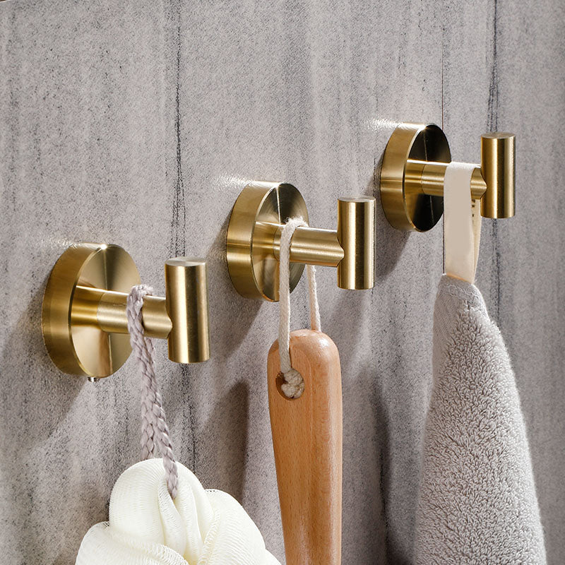 Modern Bathroom Accessory Set Metal Robe Hooks in Polished Chrome/Gold Clearhalo 'Bathroom Hardware Sets' 'Bathroom Hardware' 'Bathroom Remodel & Bathroom Fixtures' 'bathroom_hardware_sets' 'Home Improvement' 'home_improvement' 'home_improvement_bathroom_hardware_sets' 7160392