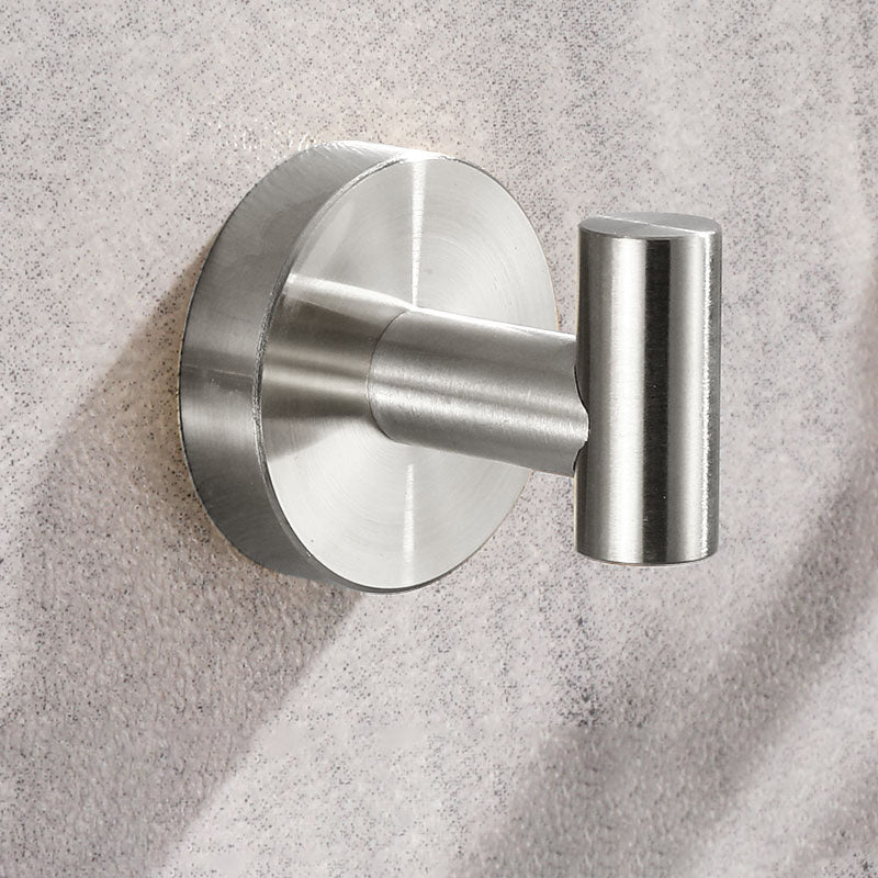 Modern Bathroom Accessory Set Metal Robe Hooks in Polished Chrome/Gold Chrome Round 1 Piece Clearhalo 'Bathroom Hardware Sets' 'Bathroom Hardware' 'Bathroom Remodel & Bathroom Fixtures' 'bathroom_hardware_sets' 'Home Improvement' 'home_improvement' 'home_improvement_bathroom_hardware_sets' 7160404