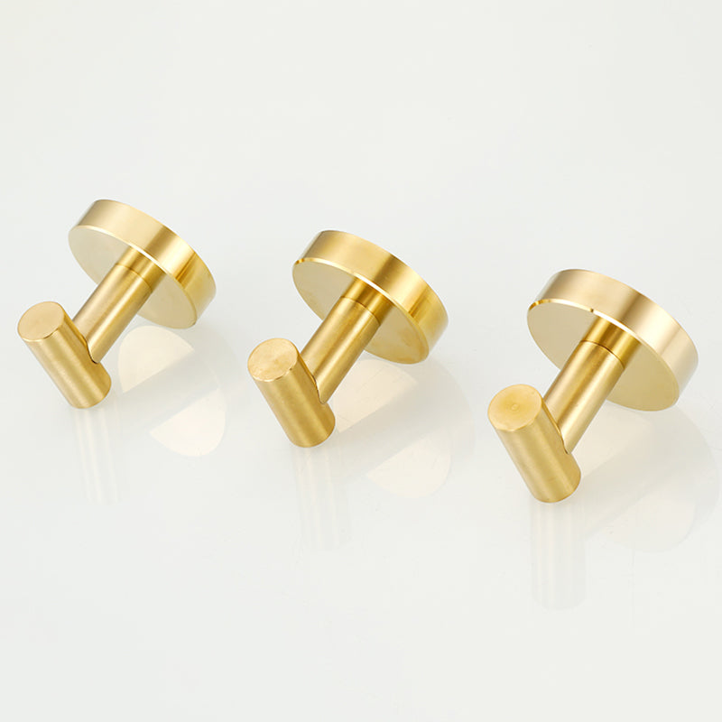 Modern Bathroom Accessory Set Metal Robe Hooks in Polished Chrome/Gold Clearhalo 'Bathroom Hardware Sets' 'Bathroom Hardware' 'Bathroom Remodel & Bathroom Fixtures' 'bathroom_hardware_sets' 'Home Improvement' 'home_improvement' 'home_improvement_bathroom_hardware_sets' 7160405