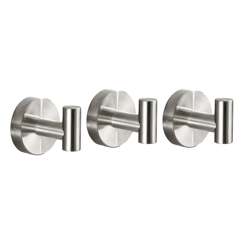 Modern Bathroom Accessory Set Metal Robe Hooks in Polished Chrome/Gold Chrome Round 3 Piece Set Clearhalo 'Bathroom Hardware Sets' 'Bathroom Hardware' 'Bathroom Remodel & Bathroom Fixtures' 'bathroom_hardware_sets' 'Home Improvement' 'home_improvement' 'home_improvement_bathroom_hardware_sets' 7160406