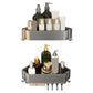 Matte Grey Bathroom Accessory Set Modern 3 - Piece Bath Shelf 2 Piece Set Triangle Bath Shelf (with Hook) Clearhalo 'Bathroom Hardware Sets' 'Bathroom Hardware' 'Bathroom Remodel & Bathroom Fixtures' 'bathroom_hardware_sets' 'Home Improvement' 'home_improvement' 'home_improvement_bathroom_hardware_sets' 7160422