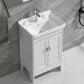 Metal Frame Vanity White 2 Doors Rectangular Single Sink Freestanding Bathroom Vanity Vanity & Faucet 20"L x 14"W x 32"H Clearhalo 'Bathroom Remodel & Bathroom Fixtures' 'Bathroom Vanities' 'bathroom_vanities' 'Home Improvement' 'home_improvement' 'home_improvement_bathroom_vanities' 7160611
