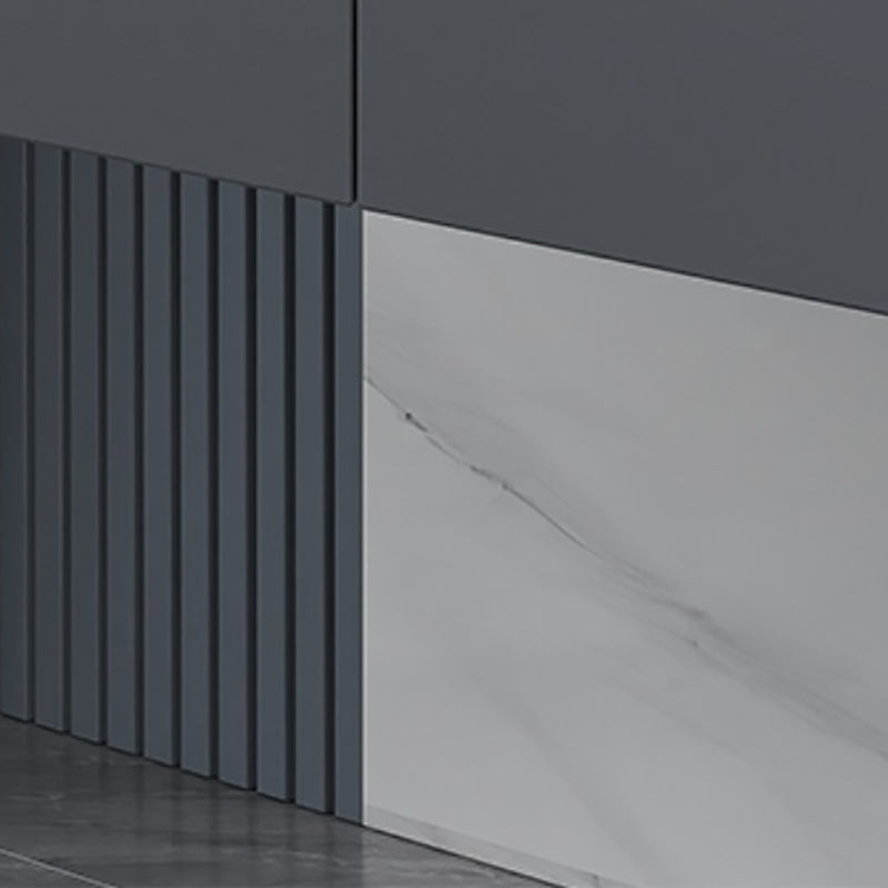 Grey Bath Vanity Wall Mount Rectangular Single Sink Mirror Metal Frame Vanity with Doors Clearhalo 'Bathroom Remodel & Bathroom Fixtures' 'Bathroom Vanities' 'bathroom_vanities' 'Home Improvement' 'home_improvement' 'home_improvement_bathroom_vanities' 7160746