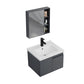 Grey Bath Vanity Wall Mount Rectangular Single Sink Mirror Metal Frame Vanity with Doors Vanity & Faucet & Mirror Cabinet 24"L x 16"W x 17"H Ceramic Clearhalo 'Bathroom Remodel & Bathroom Fixtures' 'Bathroom Vanities' 'bathroom_vanities' 'Home Improvement' 'home_improvement' 'home_improvement_bathroom_vanities' 7160754