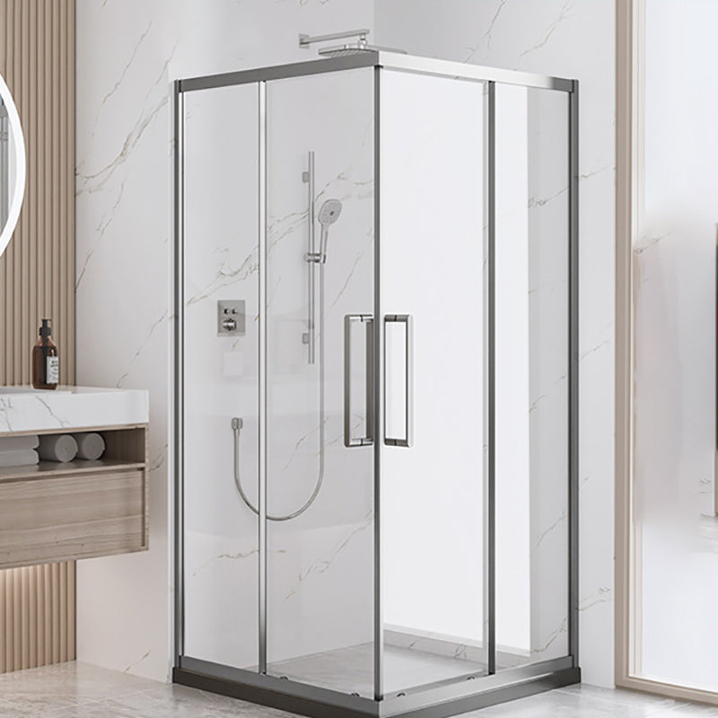 Square Shower Enclosure Tempered Glass Shower Enclosure with Door Handles Right Clearhalo 'Bathroom Remodel & Bathroom Fixtures' 'Home Improvement' 'home_improvement' 'home_improvement_shower_stalls_enclosures' 'Shower Stalls & Enclosures' 'shower_stalls_enclosures' 'Showers & Bathtubs' 7161001