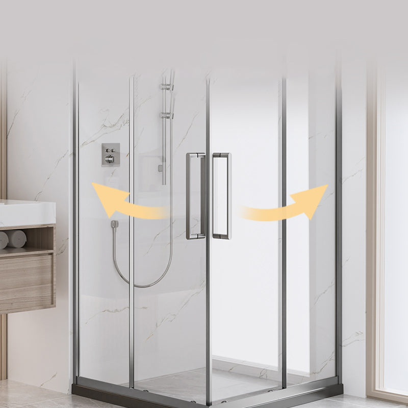 Square Shower Enclosure Tempered Glass Shower Enclosure with Door Handles Clearhalo 'Bathroom Remodel & Bathroom Fixtures' 'Home Improvement' 'home_improvement' 'home_improvement_shower_stalls_enclosures' 'Shower Stalls & Enclosures' 'shower_stalls_enclosures' 'Showers & Bathtubs' 7161003