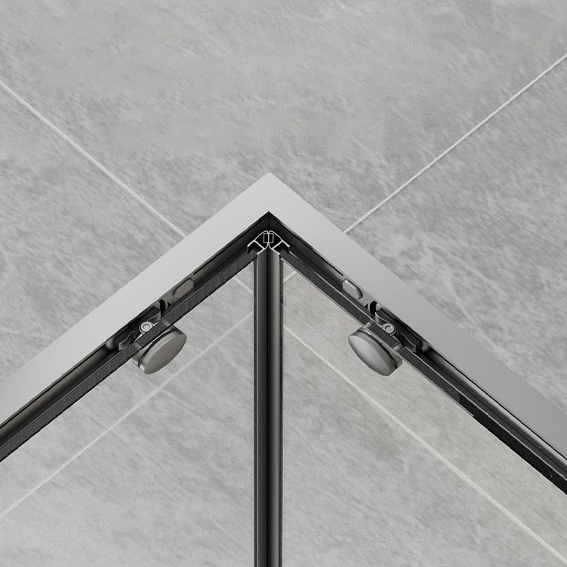 Square Shower Enclosure Tempered Glass Shower Enclosure with Door Handles Clearhalo 'Bathroom Remodel & Bathroom Fixtures' 'Home Improvement' 'home_improvement' 'home_improvement_shower_stalls_enclosures' 'Shower Stalls & Enclosures' 'shower_stalls_enclosures' 'Showers & Bathtubs' 7161004