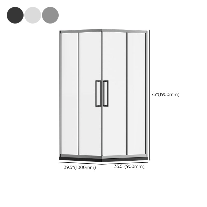 Square Shower Enclosure Tempered Glass Shower Enclosure with Door Handles Clearhalo 'Bathroom Remodel & Bathroom Fixtures' 'Home Improvement' 'home_improvement' 'home_improvement_shower_stalls_enclosures' 'Shower Stalls & Enclosures' 'shower_stalls_enclosures' 'Showers & Bathtubs' 7161012
